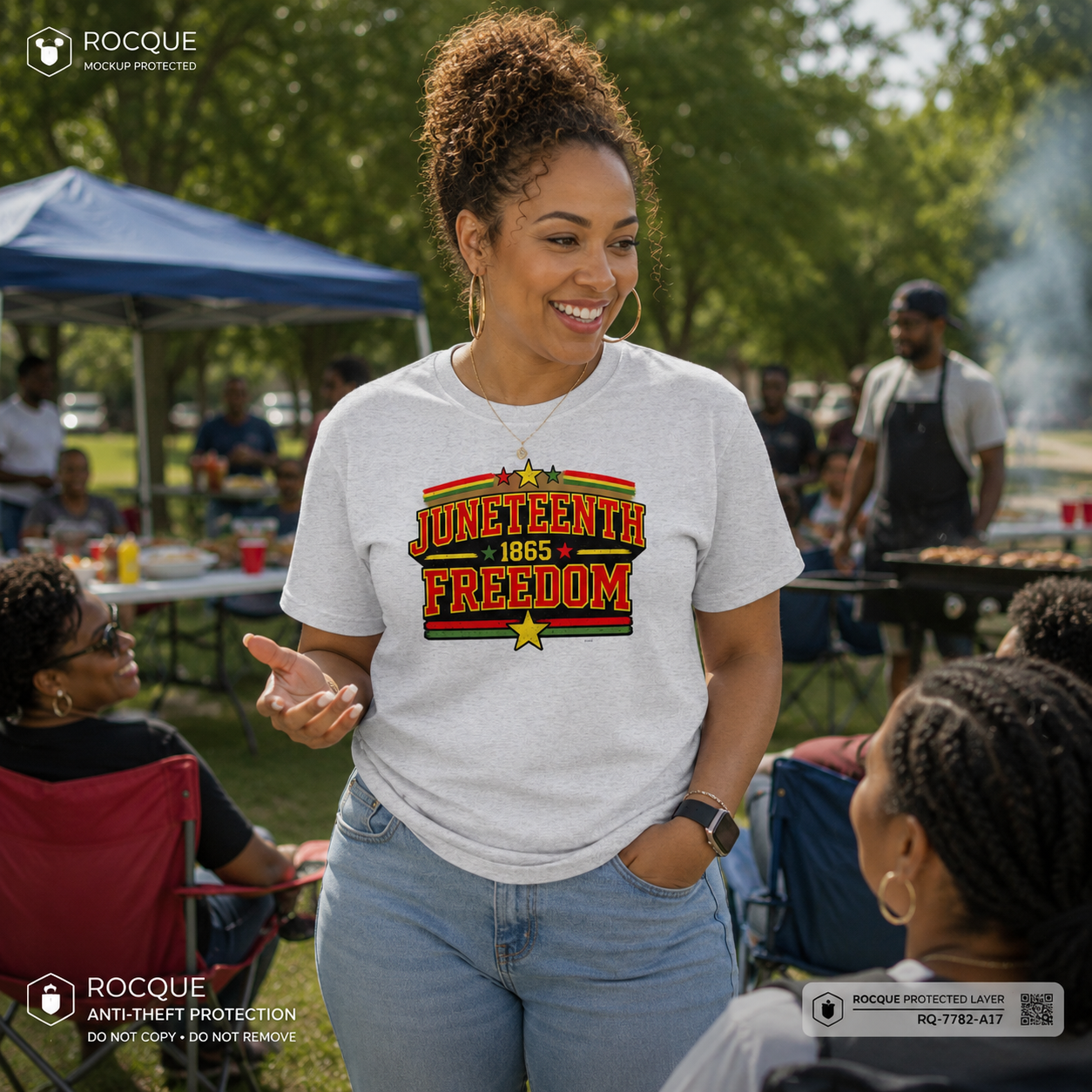 Juneteenth Freedom Heritage Athletic Tee (Black)DryBlend®