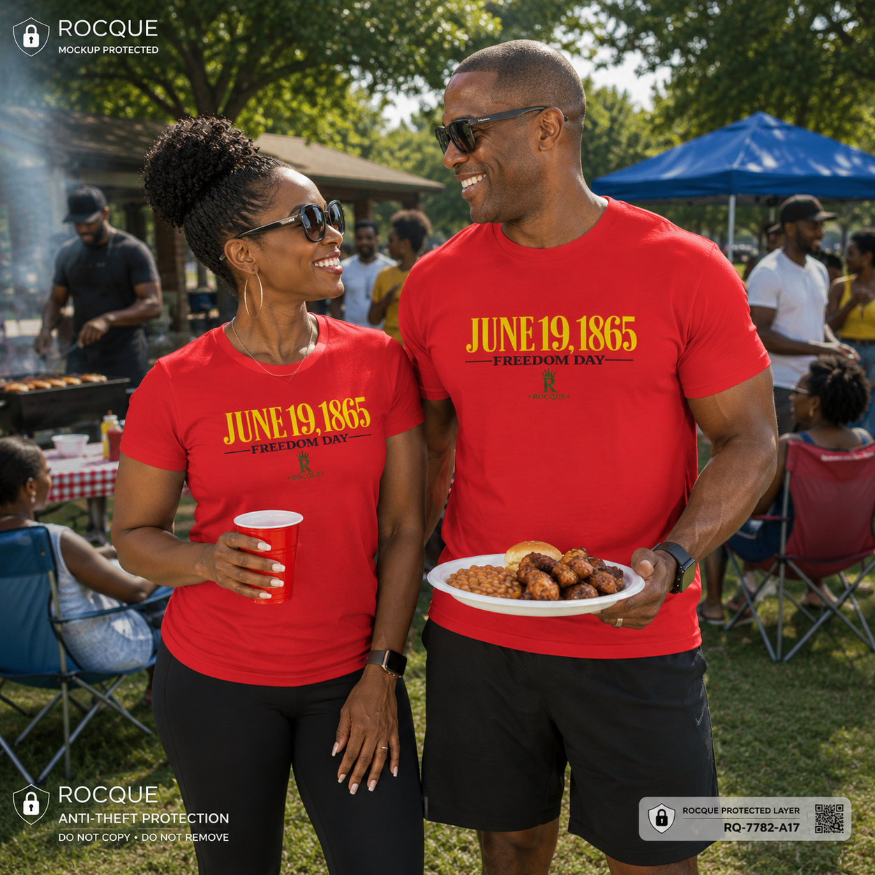 June 19, 1865 Freedom Day Heritage Tee (Red)DryBlend® T-Shirt