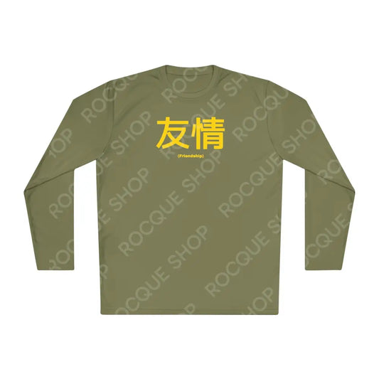 Friendship (Yujo) Kanji Long Sleeve Tee (Purple) Olive Drab Green / XS Long-sleeve