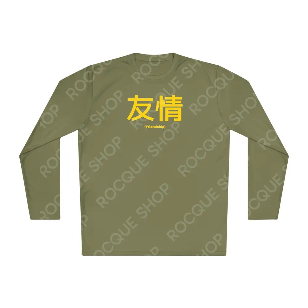 Friendship (Yujo) Kanji Long Sleeve Tee (Purple) Olive Drab Green / XS Long-sleeve