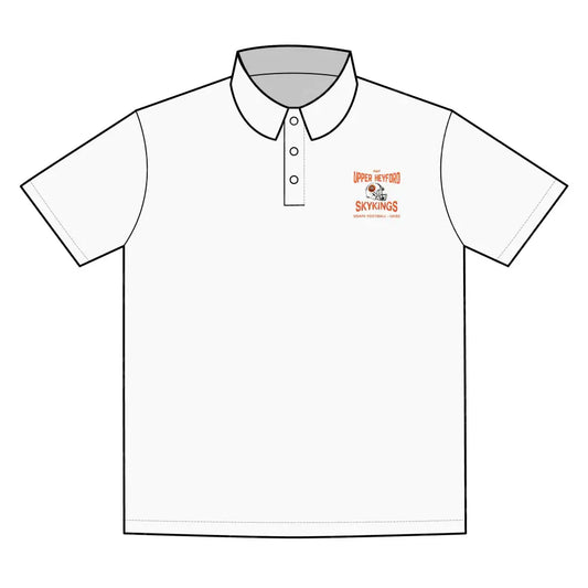 RAF Upper Heyford Skyking USAFE Football Alumni Black Polo Shirt – Official Alumni Gear XS / White T-Shirt