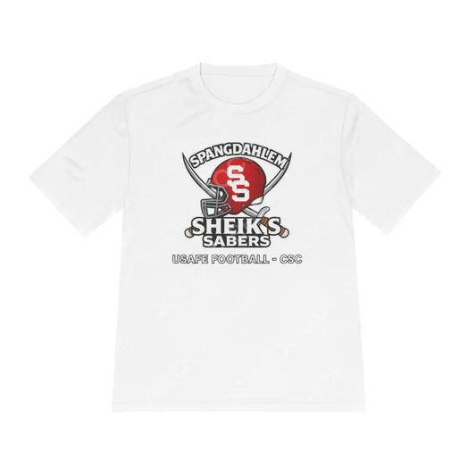 Sheikhs Sabers Football Helmet Tee, Spangdahlem USAFE Crew Shirt - XS / White - T-Shirt
