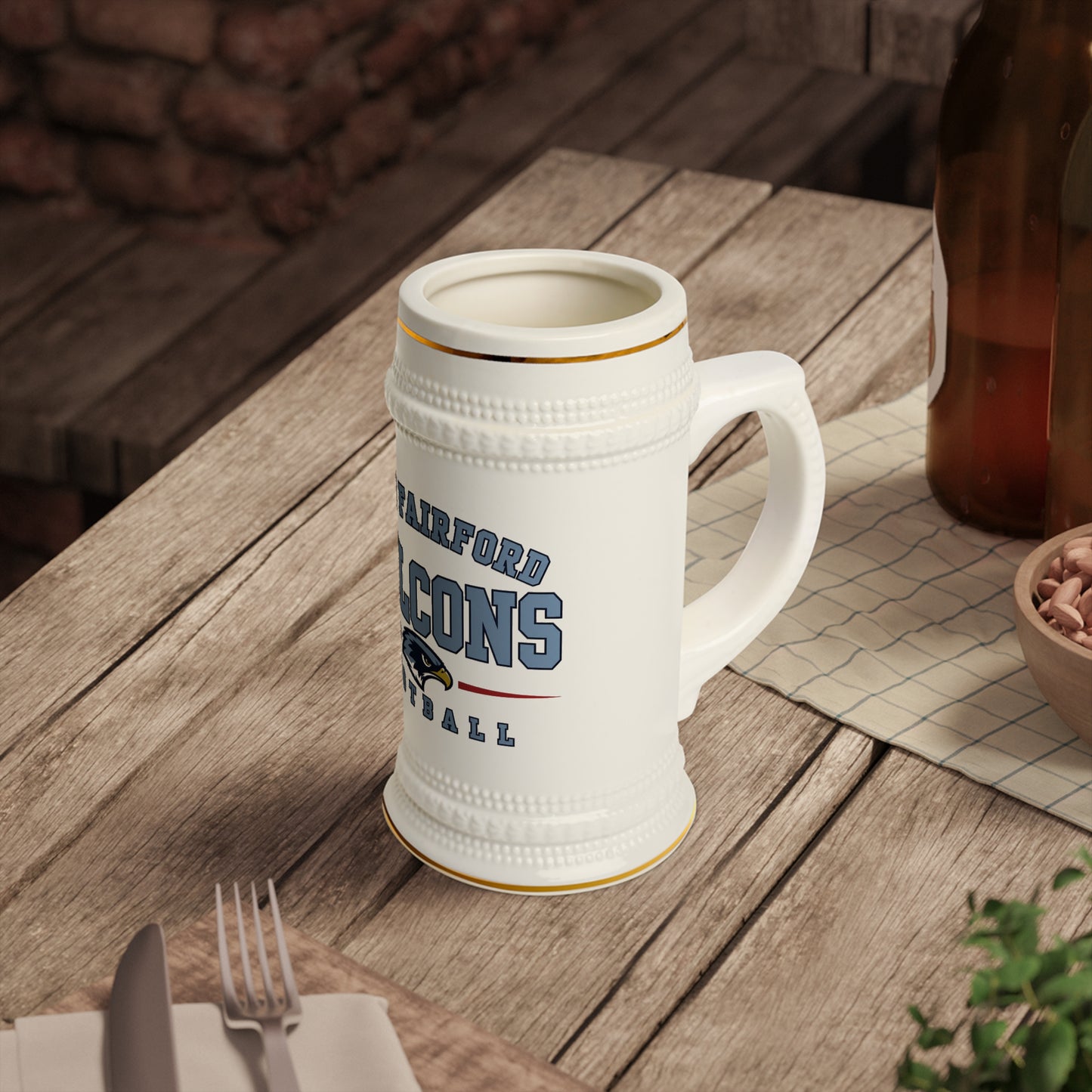 USAFE Football Heritage Collection Beer Stein - RAF Fairford Falcons