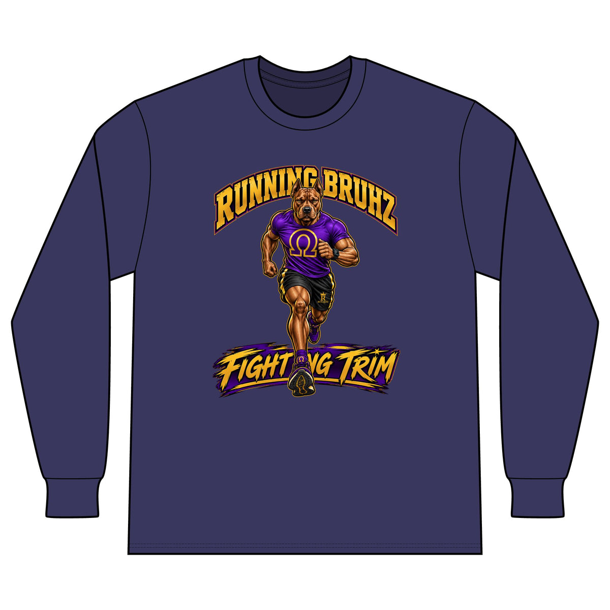 Running Bruhz "Fighting Trim" Long Sleeve Tee