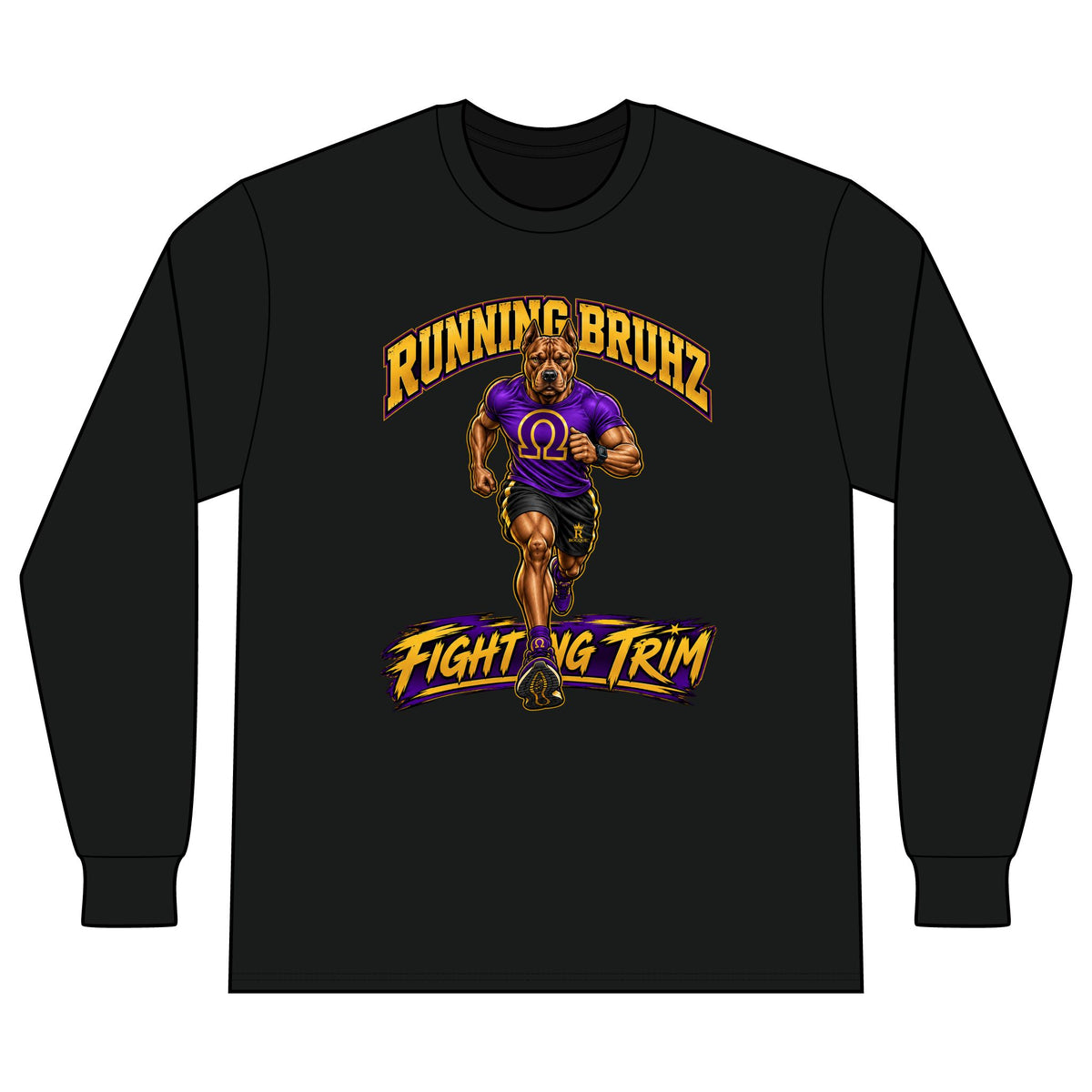Running Bruhz "Fighting Trim" Long Sleeve Tee
