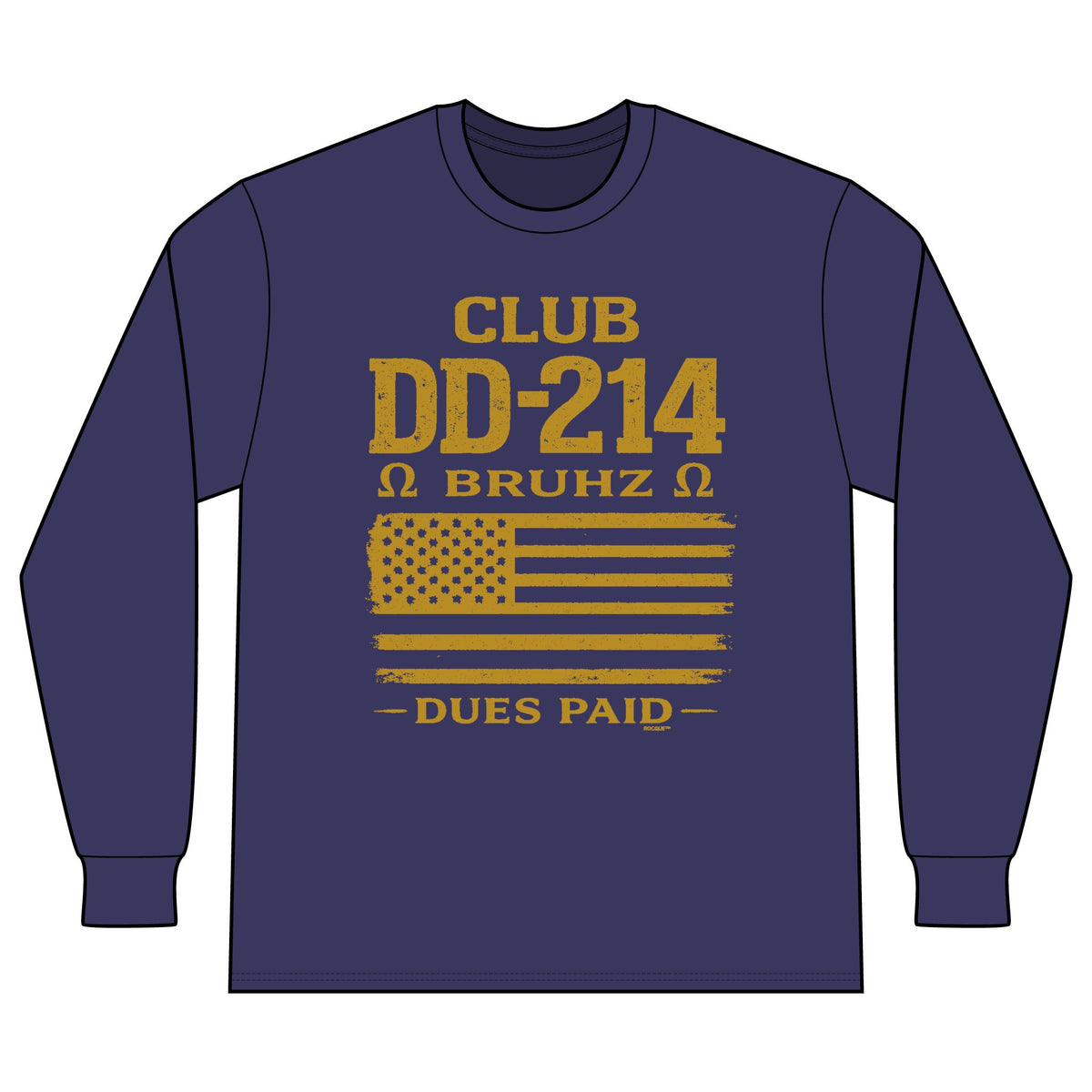 Club DD-214 Long Sleeve Tee — Dues Paid Patriotic Veteran Shirt