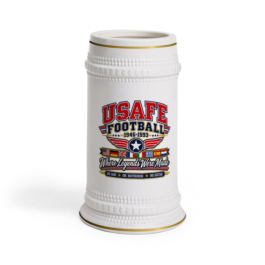 USAFE Football Beer Stein Mug — “Where Legends Were Made”
