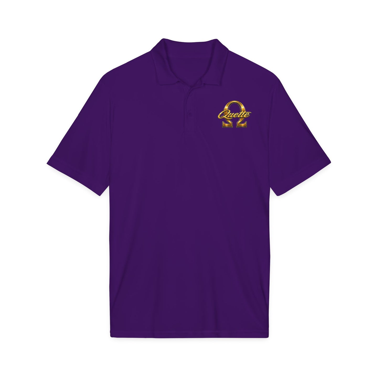 Quette Signature Premium Purple, Gold, Black & White Sport-Tek® PosiCharge® Competitor™ Polo