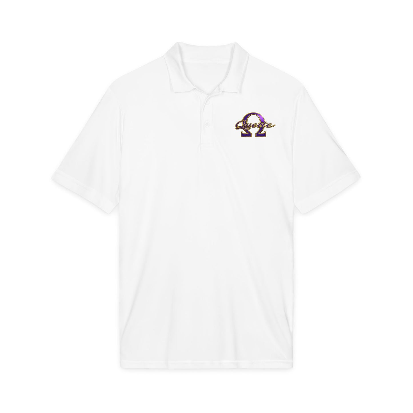 Quette Signature Premium Purple, Gold, Black & White Sport-Tek® PosiCharge® Competitor™ Polo