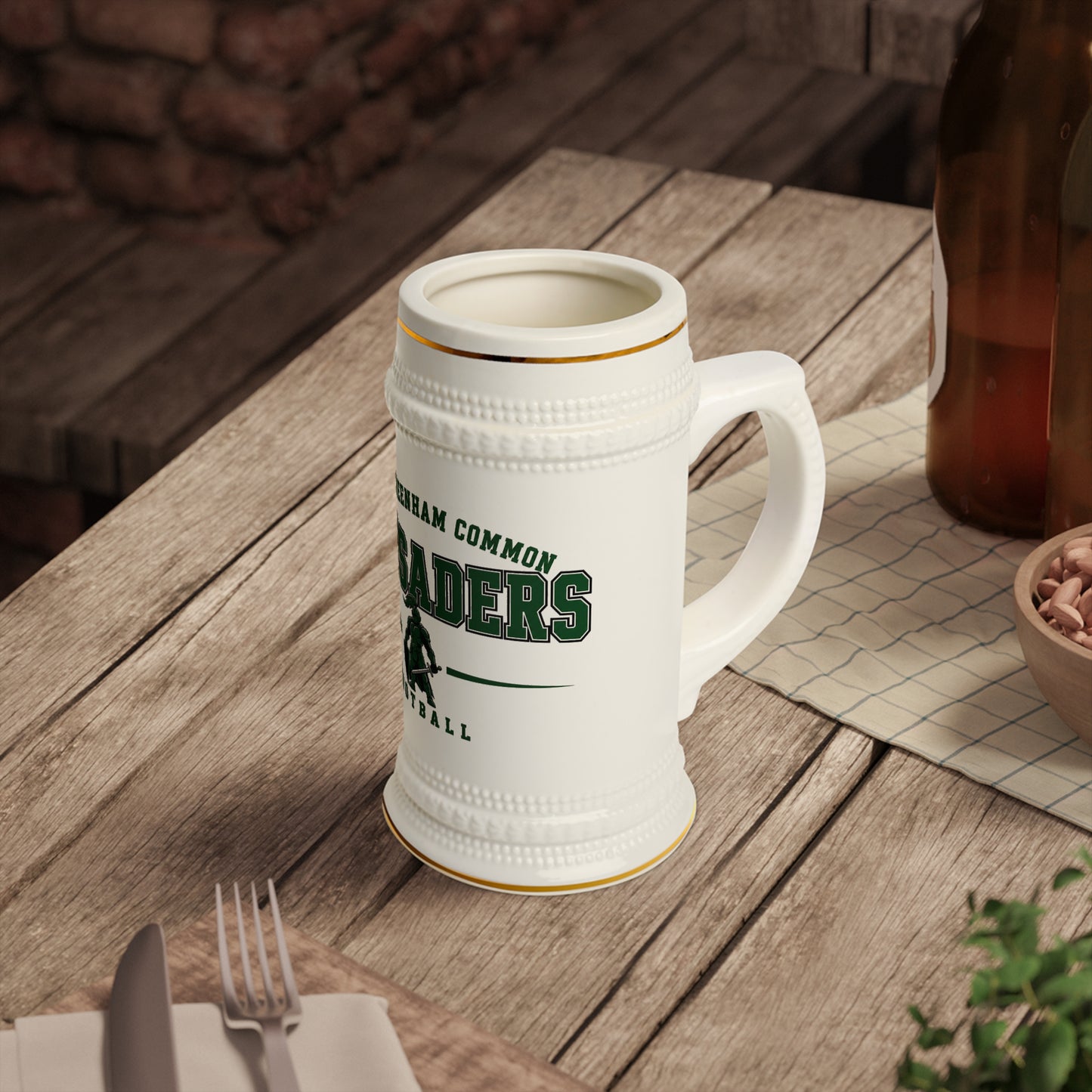 USAFE Football Heritage Collection Beer Stein - RAF Greenham Common Crusaders