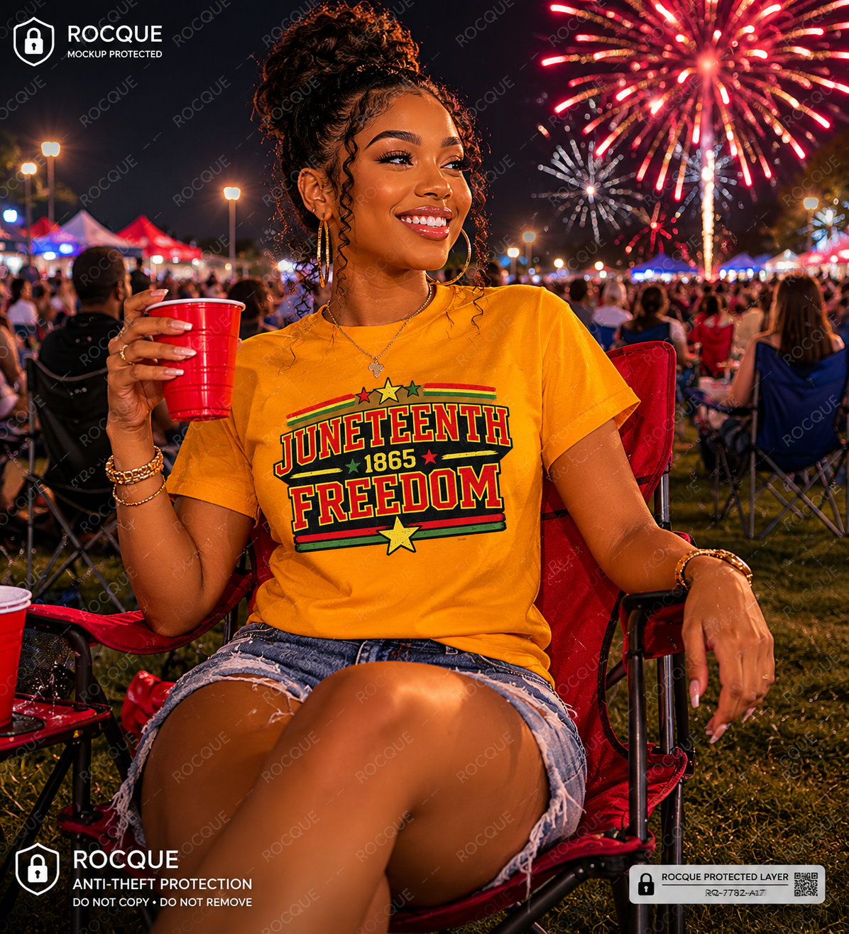 Juneteenth Freedom Heritage Athletic Tee (Black)DryBlend®