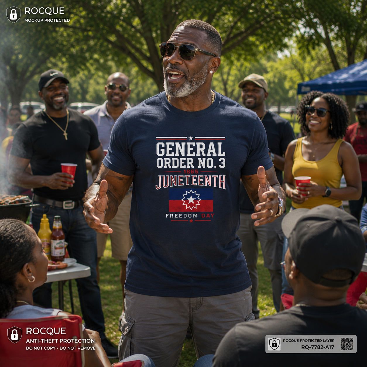 GENERAL ORDER NO. 3 — Juneteenth Heritage Tee (Navy) (DryBlend)