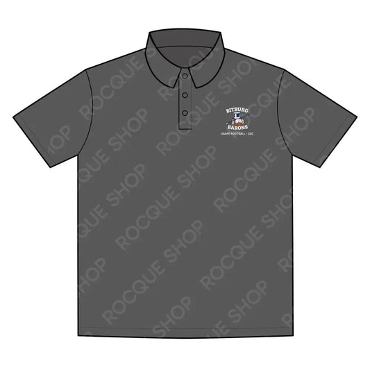 Bitburg Barrons USAFE Football Team Polo Shirt - Official Alumni Gear (Blue & Dark Gray) S / Iron Grey T-Shirt