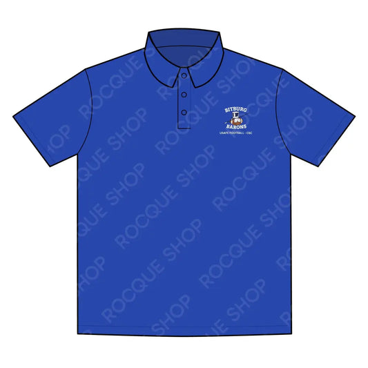 Bitburg Barrons USAFE Football Team Polo Shirt - Official Alumni Gear (Blue & Dark Gray) S / True Royal T-Shirt