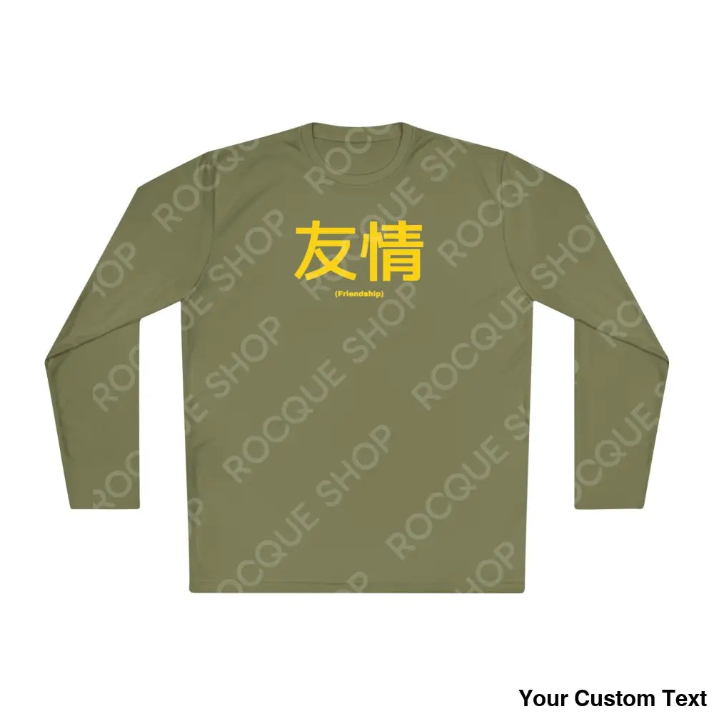 Friendship (Yujo) Kanji Long Sleeve Tee (Purple) Olive Drab Green / XS Long-sleeve
