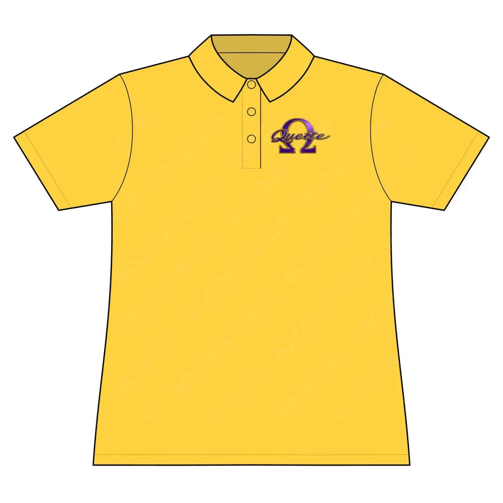 Quette Signature Polo | Premium Gold White & Black Women’s Polo - S / Daisy - T-Shirt
