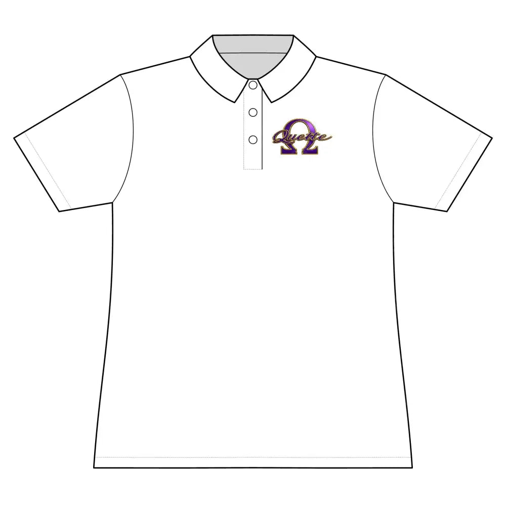 Quette Signature Polo | Premium Gold White & Black Women’s Polo - S / White - T-Shirt