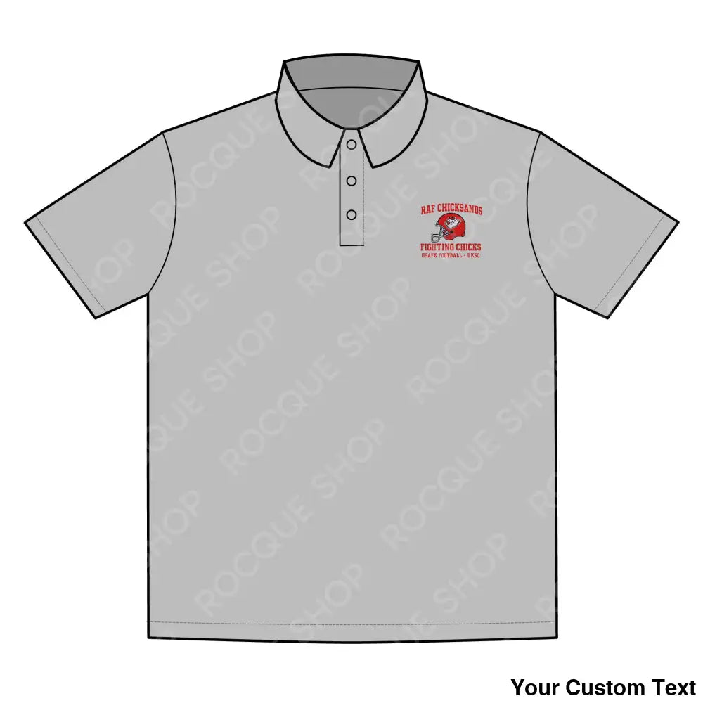 RAF Chicksands Fighting Chicks Football Alumni Polo Shirt – Official Alumni Gear XS / Silver T-Shirt