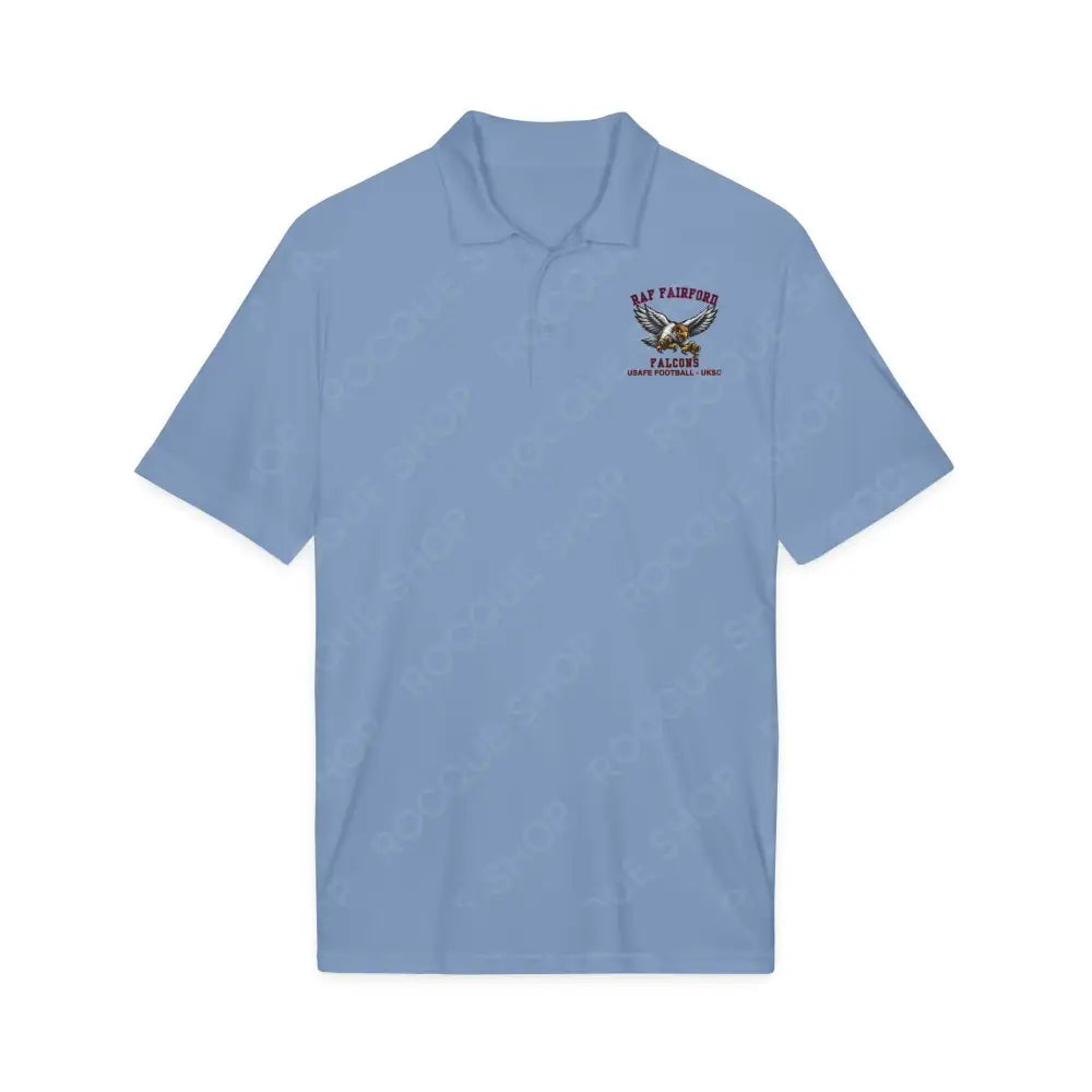 RAF Fairford Falcons BLUE Football Alumni Polo Shirt – Official Alumni Gear - XS / Carolina Blue - T-Shirt