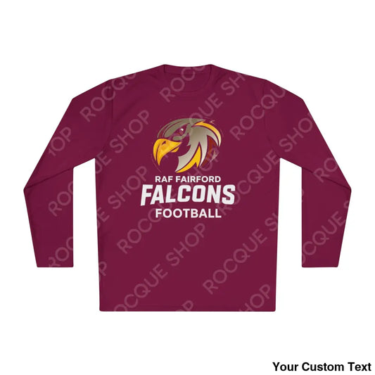 RAF Fairford Falcons Football Long Sleeve Tee Maroon / XS Long-sleeve