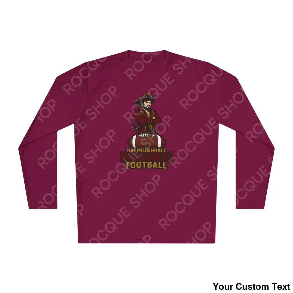 RAF Mildenhall Marauders Football Long Sleeve Tee Maroon / XS Long-sleeve