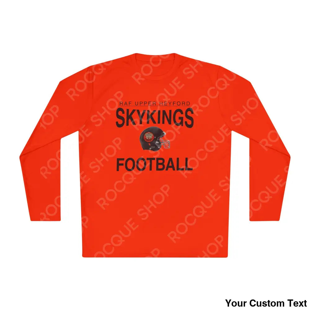 RAF Upper Heyford Skykings Long Sleeve Tee (Black helmet & letters) Deep Orange / XS Long-sleeve