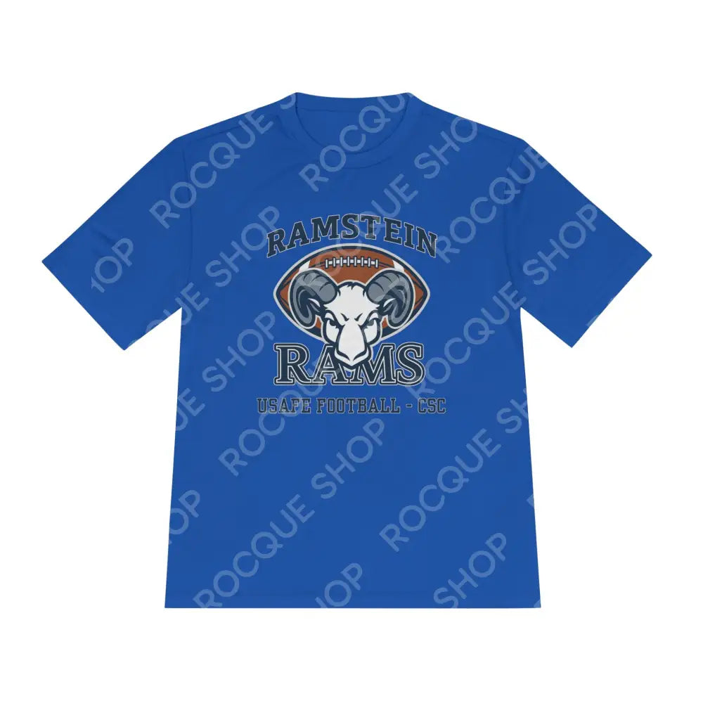 Ramstein Rams Football (Moisture-Wicking) Tee - XS / True Royal - T-Shirt