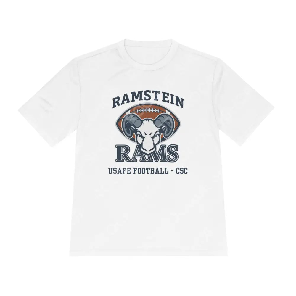 Ramstein Rams Football (Moisture-Wicking) Tee - XS / White - T-Shirt