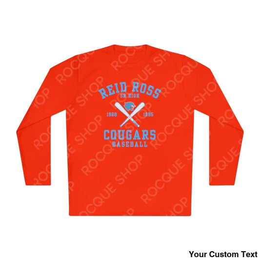 Reid Ross Sr. High Alumni Long Sleeve Baseball Tee Deep Orange / XS Long-sleeve