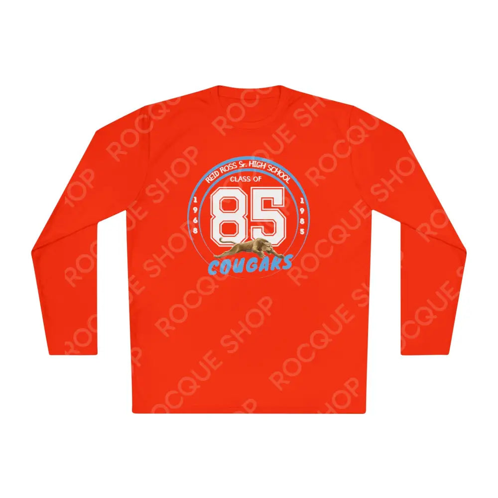 Retro High School Cougars Long Sleeve Tee Deep Orange / S Long-sleeve