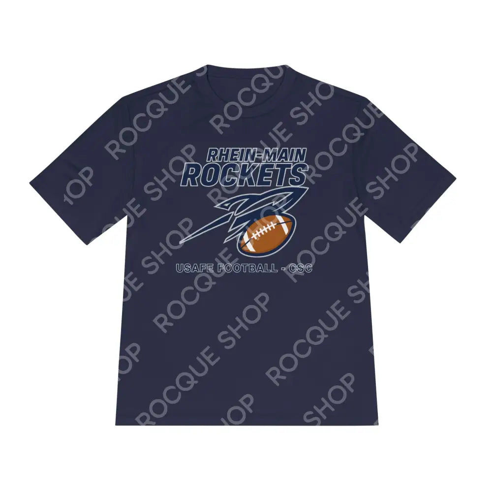 Rhein-Main Rockets Football (Moisture Wicking Tee) - XS / True Navy - T-Shirt