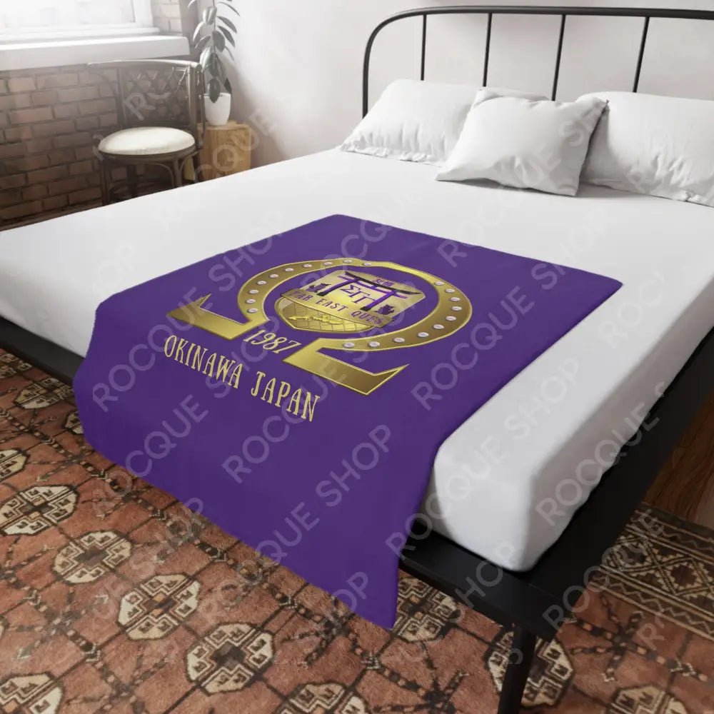 Sigma Gamma Gamma Far East Que’s Plush Fleece Blanket 30’’ × 40’’ Home Decor