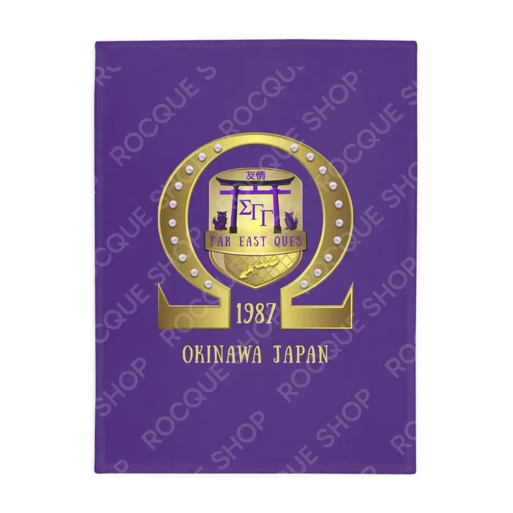 Sigma Gamma Gamma Far East Que’s Plush Fleece Blanket Home Decor