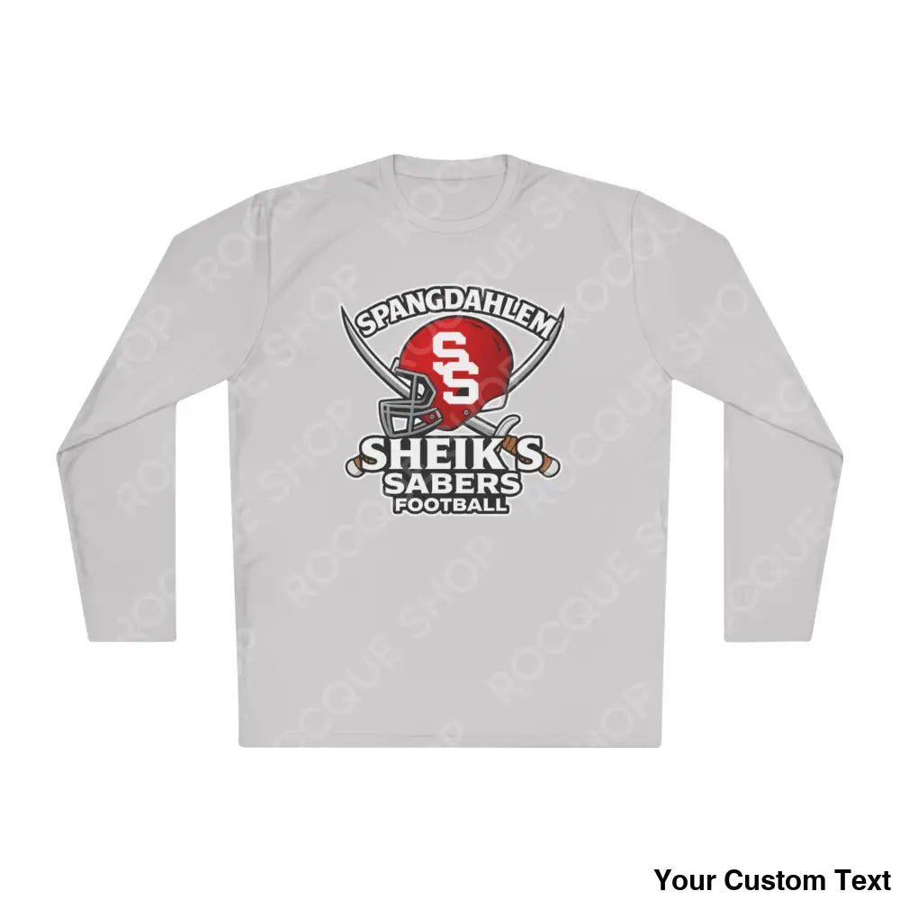 Spangdahlem Sheikhs/Sabers Football Long Sleeve Tee Silver / XS Long-sleeve