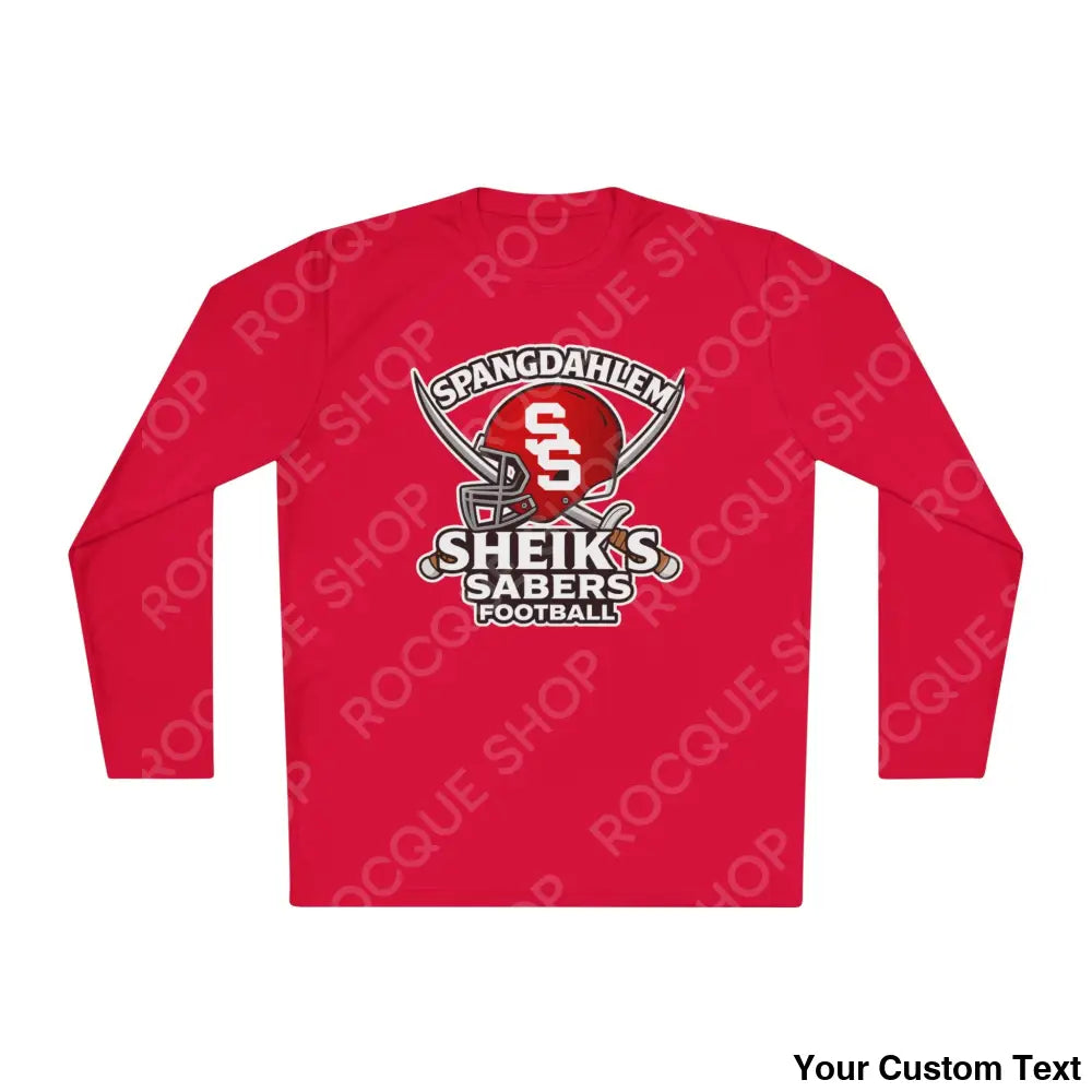 Spangdahlem Sheikhs/Sabers Football Long Sleeve Tee True Red / XS Long-sleeve