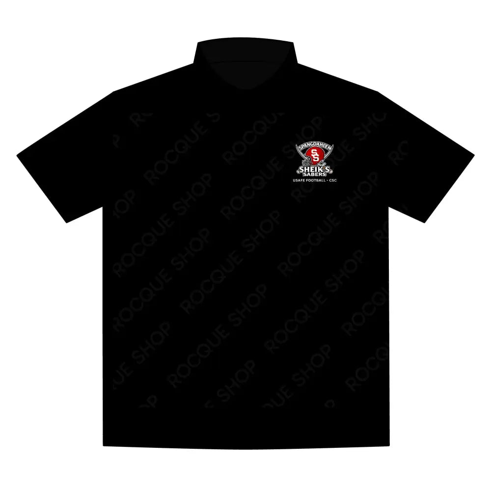 Spangdalem Sheikhs/Sabers Football Alumni Polo Shirt – Official Alumni Gear XS / Black T-Shirt