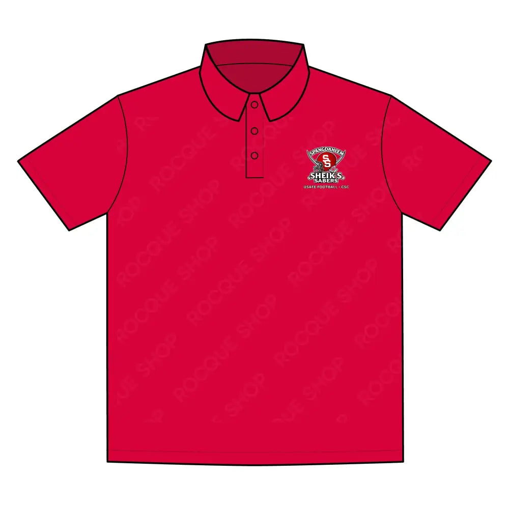 Spangdalem Sheikhs/Sabers Football Alumni Polo Shirt – Official Alumni Gear XS / True Red T-Shirt