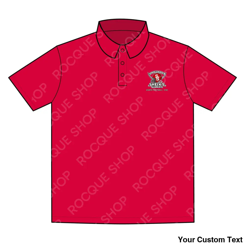 Spangdalem Sheikhs/Sabers Football Alumni Polo Shirt – Official Alumni Gear XS / True Red T-Shirt