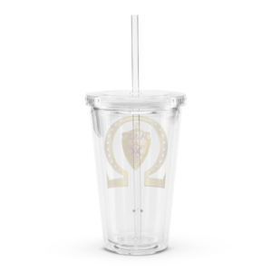 Alpha Delta Sigma Clear plastic tumbler