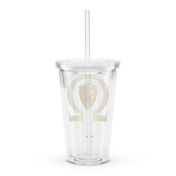 Alpha Delta Sigma Clear plastic tumbler