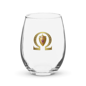 Alpha Delta Sigma Stemless wine glass