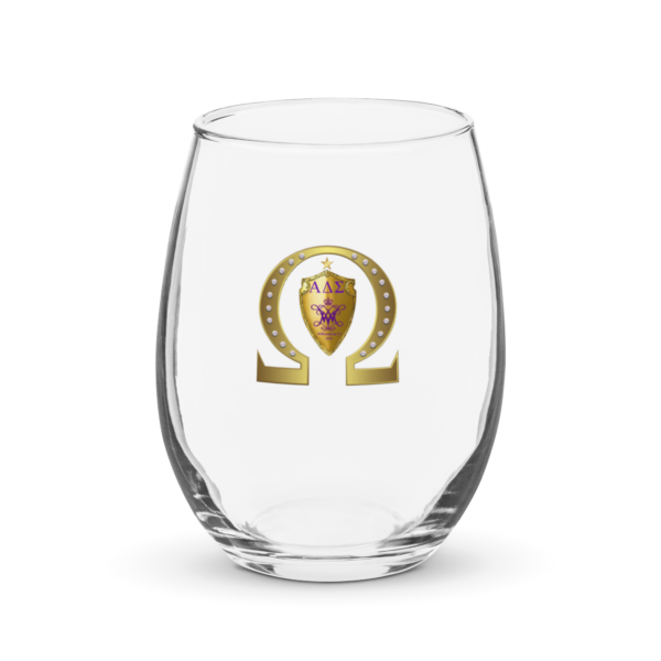 Alpha Delta Sigma Stemless wine glass